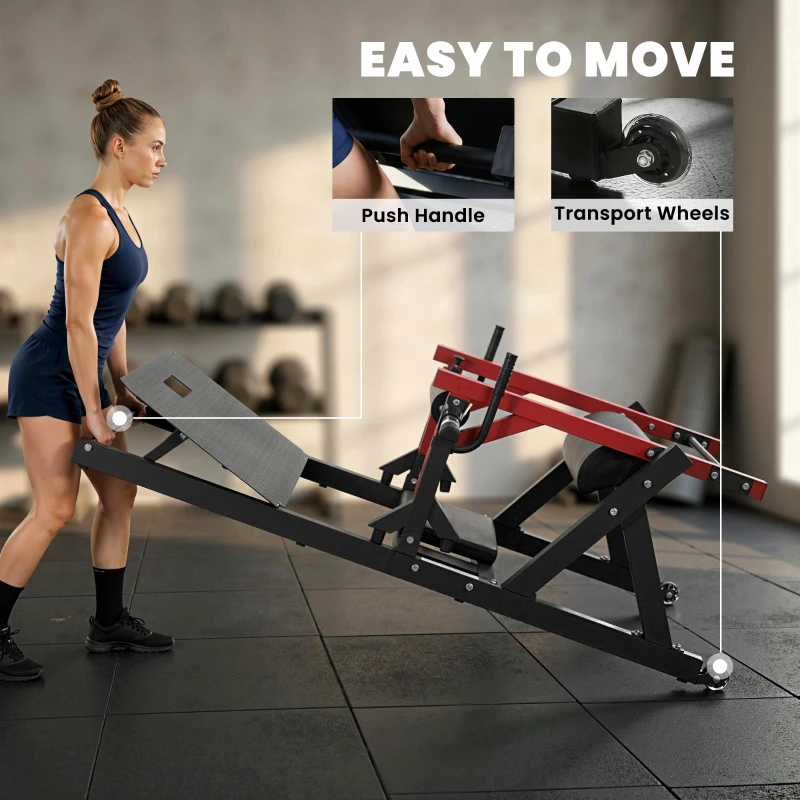 SPORTNOW Hip Thrust Maschine, Glute Bridge mit 270 kg Plattenbelastung, Gewichtshalter, Rot