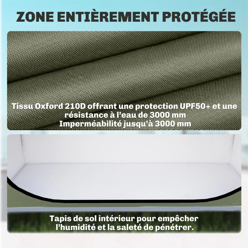 Outsunny Tente à Vélo Abri de Vélo Portable pour 2 Vélos Imperméable avec poche sac transport Tissu Oxford 200 x 80 x 170 cm vert