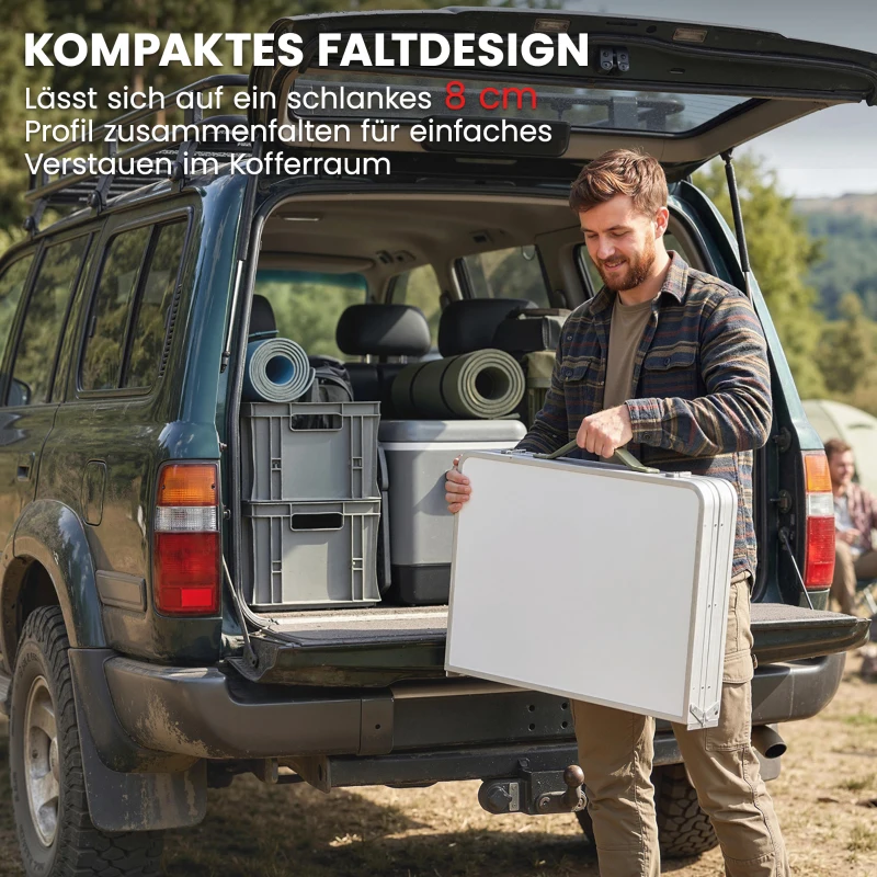Outsunny Camping Küche faltbar Campingschrank mit Aluminiumgestell Staufach Arbeitsplatte für Camping Reisen Silber