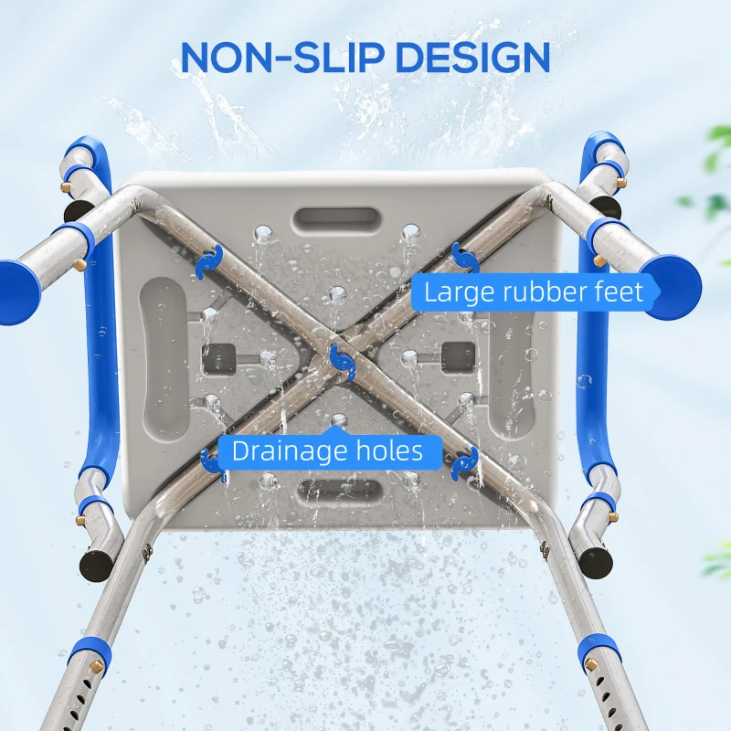 HOMCOM 57-69cm Aluminium Frame Bath Seat