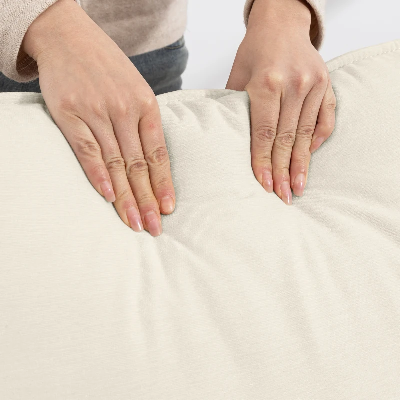 HOMCOM 146 cm Zweisitzer Sofa, Chenille-Sofa mit doppellagiger Polsterung, Federkissen, tiefem Sitz, hoher Rückenlehne, Creme