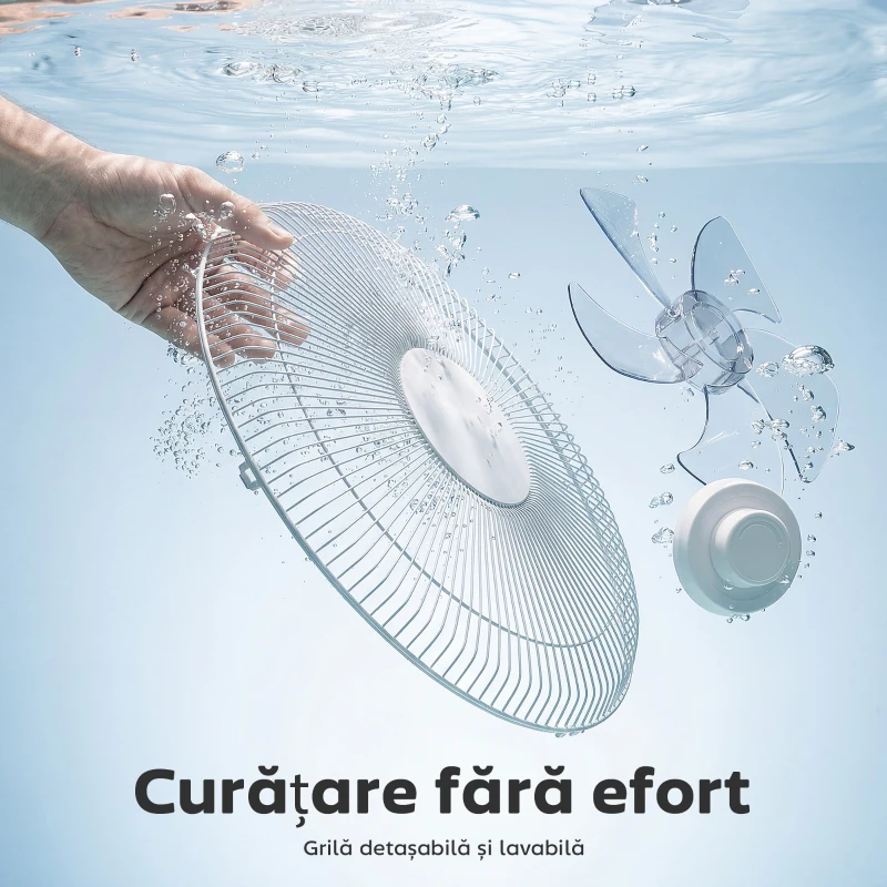 HOMCOM Ventilator pe Suport cu Telecomandă, Ventilator Vertical, Alb