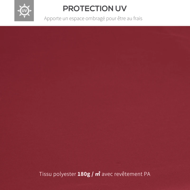 Outsunny Replacement Roof for Garden Pavilion Replacement Canopy for Pavilion Gazebo Tent 3 x 3 m Wine red