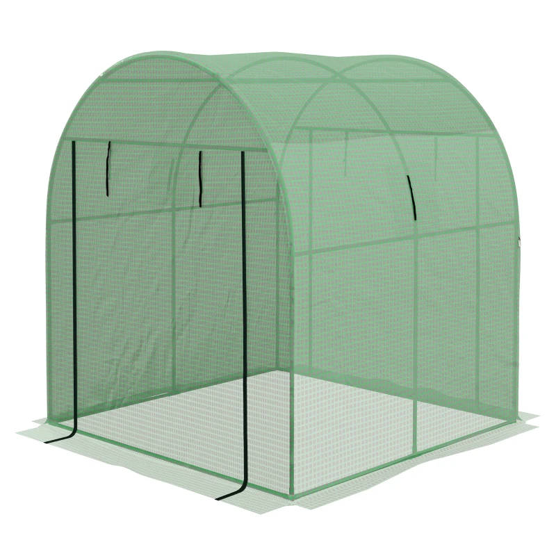 Outsunny 180 x 180cm Walk-In Polytunnel Greenhouse - Green