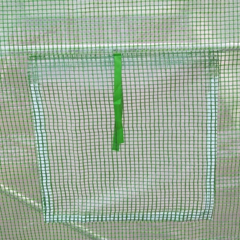 Outsunny Garden Tunnel Greenhouse winter greenhouse Floor Area 4.5 m² dim. 3L x 1.5l x 2H m Reinforced Tubular Frame Zipped Door 2 Roll-up Windows Green