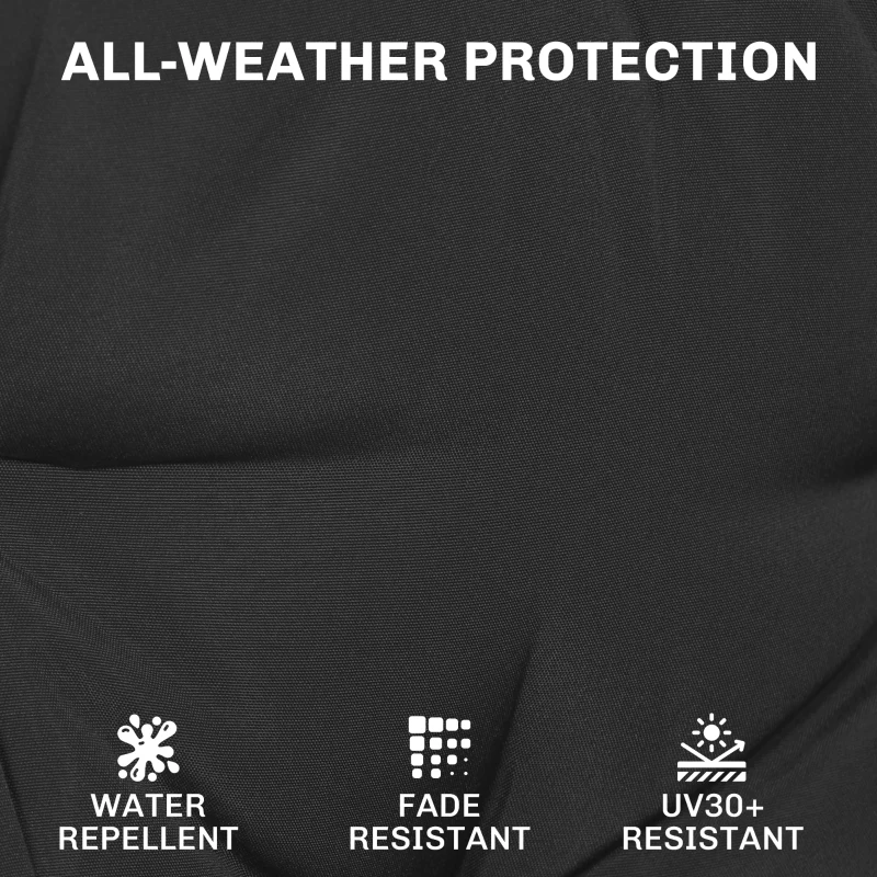 Outsunny Outdoor Chair Seat Cushions Set of 2, Garden Chair Cushions with 7cm Thick Foam & Ties, Black