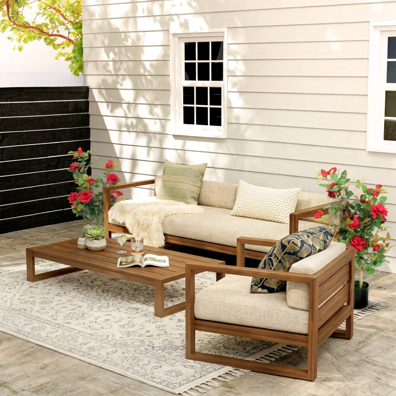 HOMCOM 90cm Artificial Rose Tree Set of 2, Decorative Fake Plant with 344 Silk Leaves 17 Flowers for Outdoor Indoor Decor, Red