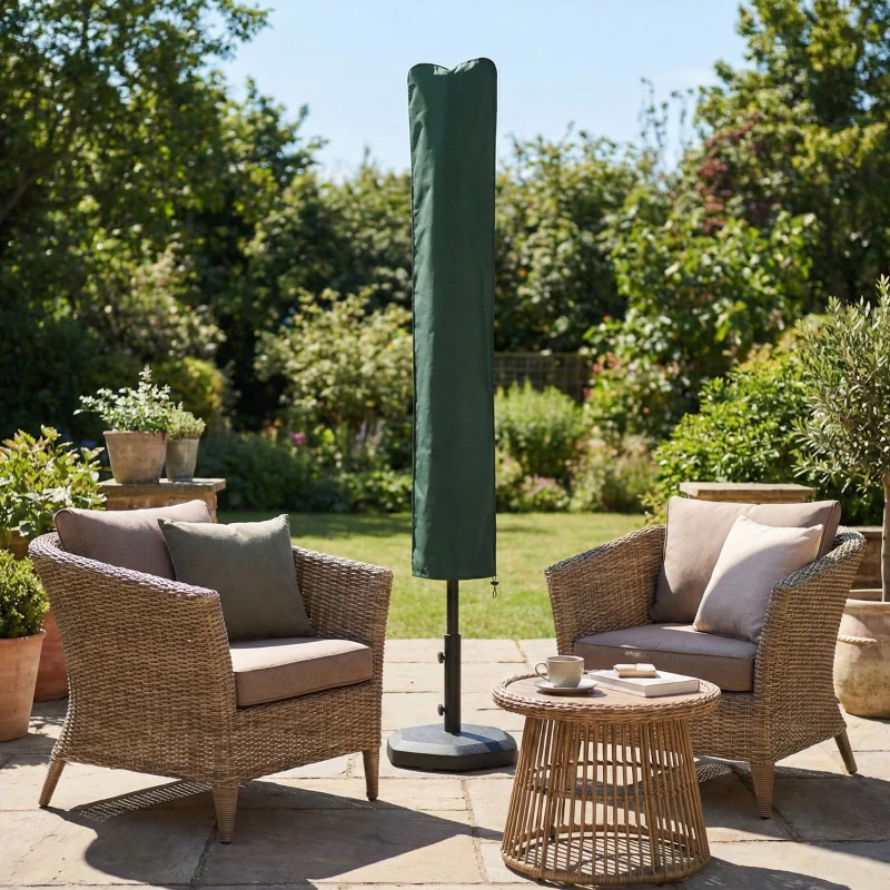 Outsunny Parasol Cover, Cantilever Umbrella Cover for 2-3.5 m Parasols, Banana Umbrella Protector with Zipper, Green