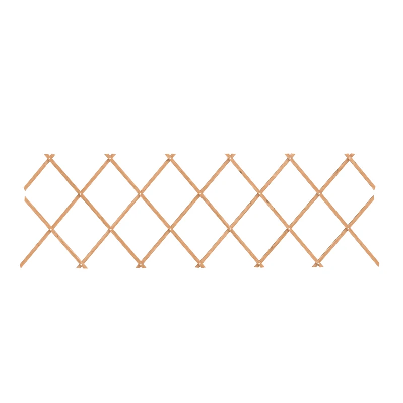 Outsunny Treillis de Jardin Extensible en Bois Support pour Plantes Grimpantes Roses et Vigne 180x60 cm Brun Clair