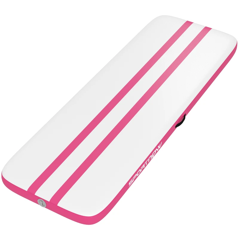 SPORTNOW Tapis Gonflable de Gymnastique, 3,05 m avec Pompe Électrique et Sac