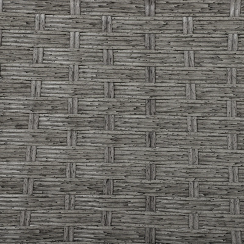 Outsunny Four-Piece Rattan Sofa Set, with Glass-Top Table - Light Grey