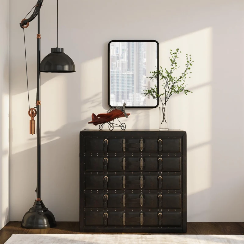 HOMCOM Rectangular Wall Mirror with HD Glass - Black