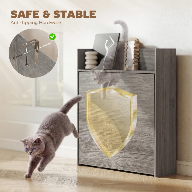 HOMCOM Kitchen Table, Folding Dining Table, with 4-Tier Shelves, Modern Drop-Leaf Table, Grey Wood Effect