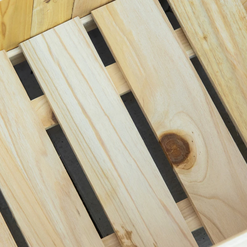 Outsunny Folding Raised Planter Flower Box dim. 70L x 30l x 25H cm Wood Slat-Style Body Pre-oiled Spruce