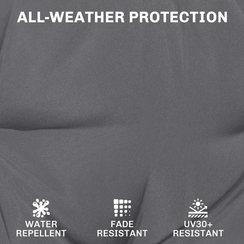 Outsunny Outdoor Chair Seat Cushions Set of 2, Garden Chair Cushions with 7cm Thick Foam & Ties, Dark Grey