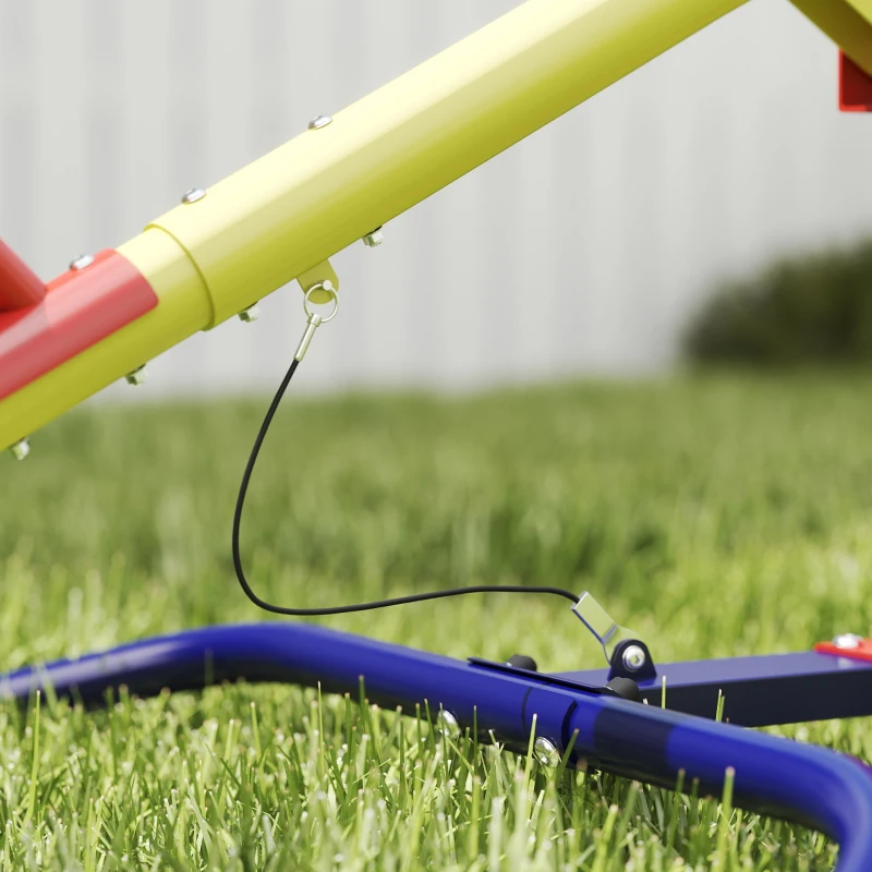 AIYAPLAY Balançoire à bascule pour enfant 3 à 12 ans, trébuchet rotatif 360°, sièges rembourrés avec dossiers, multicolore