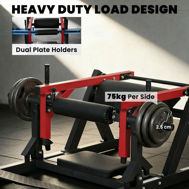 SPORTNOW Máquina Hip Thrust, Glute Bridge com Carga de Placas de 270 kg, Suporte para Pesos, Vermelho