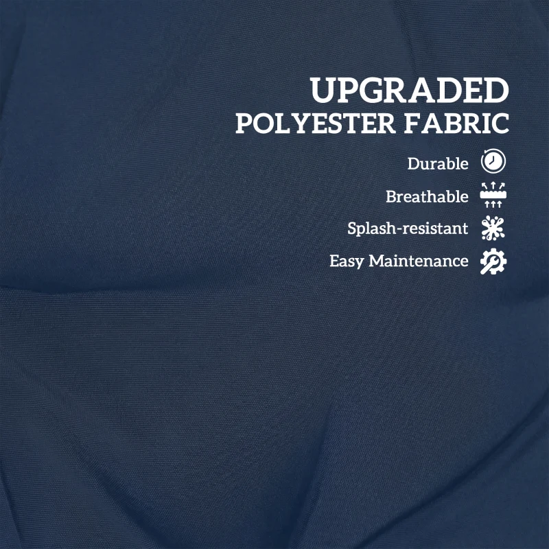 Outsunny 2 Seater Bench Pad, Garden Chair Cushion with Back and Ties for Indoor and Outdoor Use, 98 x 100 cm, Dark Blue