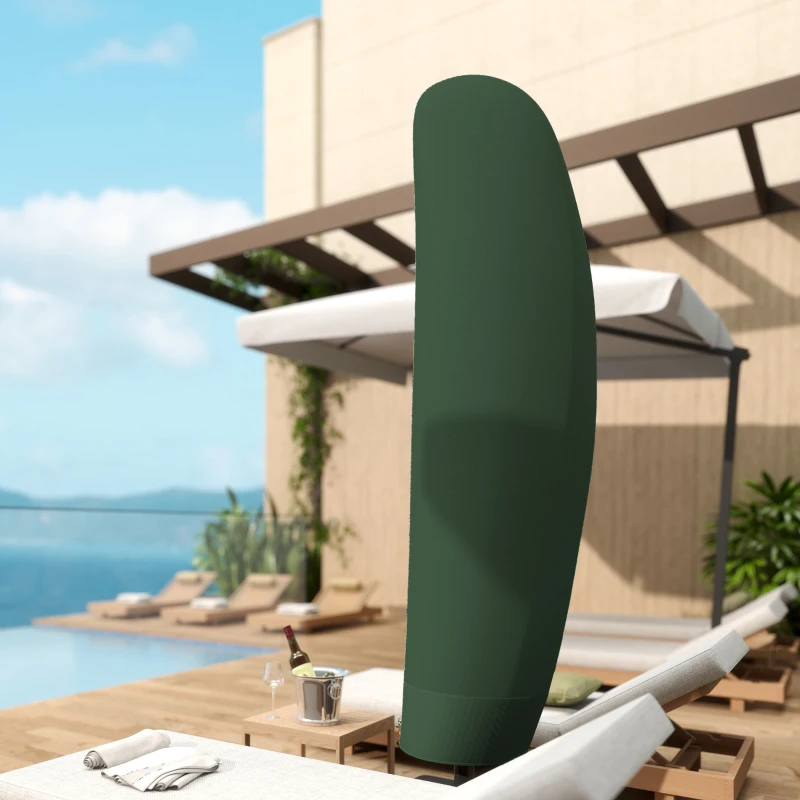 Outsunny Parasol Cover, 600D Oxford Cantilever Umbrella Cover Fit for 2-4m Parasol, Green