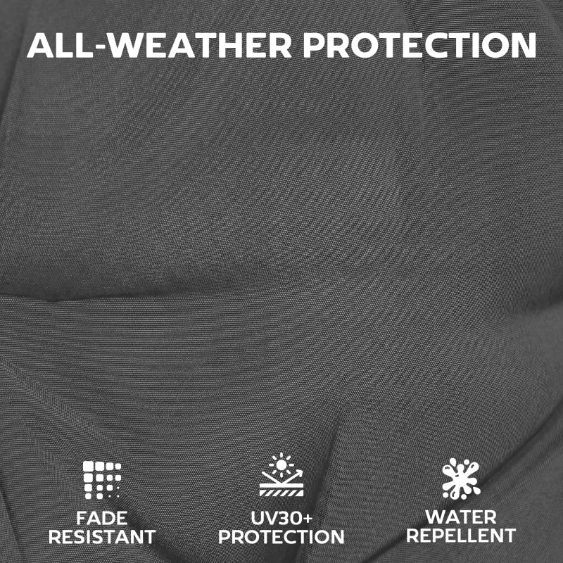 Outsunny Patio Chair Cushions Set of 4, Waterproof Non-Slip Lounge Chair Cushions, 112x53cm, Dark Grey