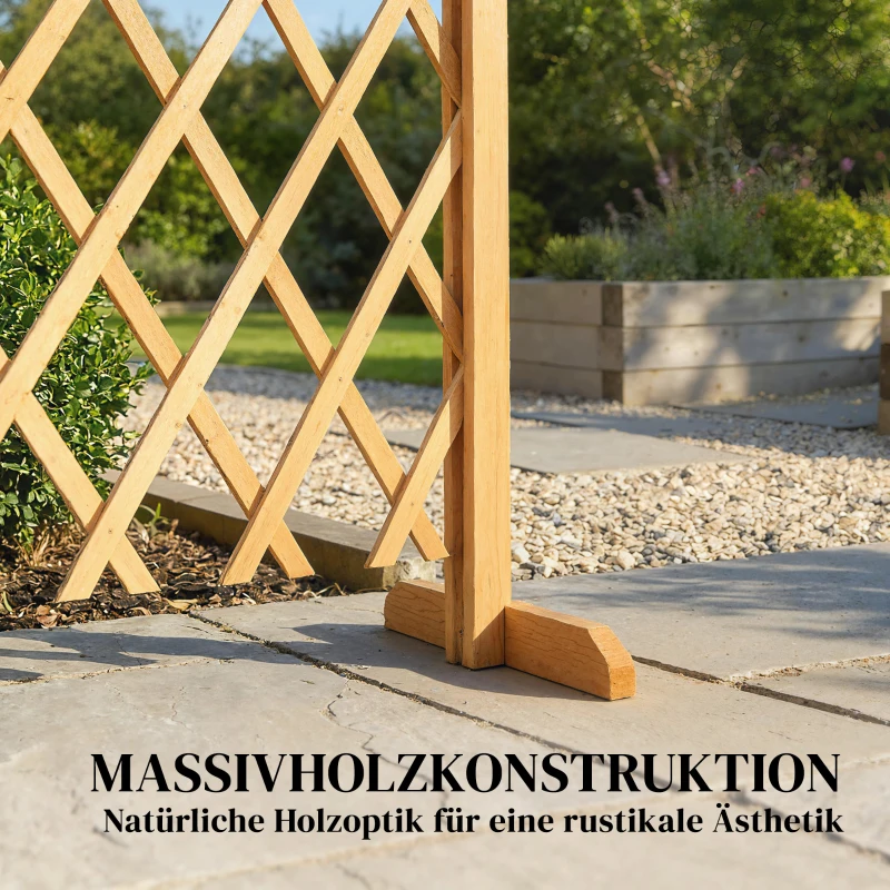 Outsunny Absperrgitter 2er-Set Scherengitter ausziehbar freistehender Scherensperre mit Standfüßen 180 x 30 x 103 cm Braun