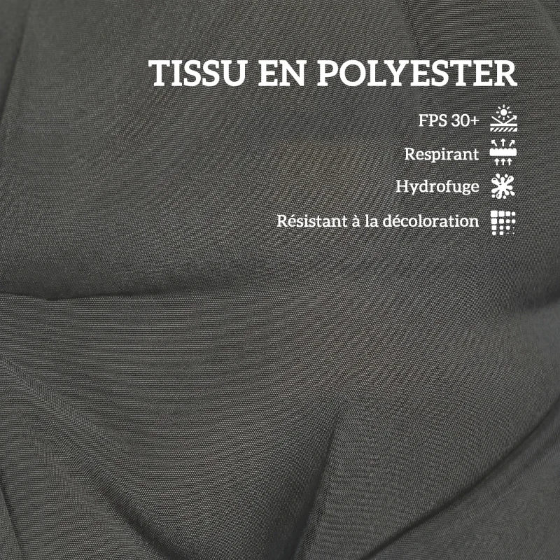 Outsunny Ensemble de 4 coussins pour salon de jardin 2 pour assise 56x52x7cm 2 pour dossier 56x45x17cm gris foncé