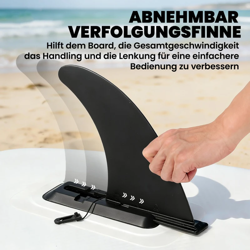 Outsunny Stand Up Paddling Board Set Aufblasbar 305cm SUP Board mit Aluminium-Paddel abnehmbarer Finne Fußschlaufe