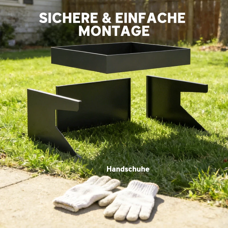 Outsunny Garage für Mähroboter mit Pflanzkasten, Robuste Garage aus galvanisiertem Stahl, Schwarz