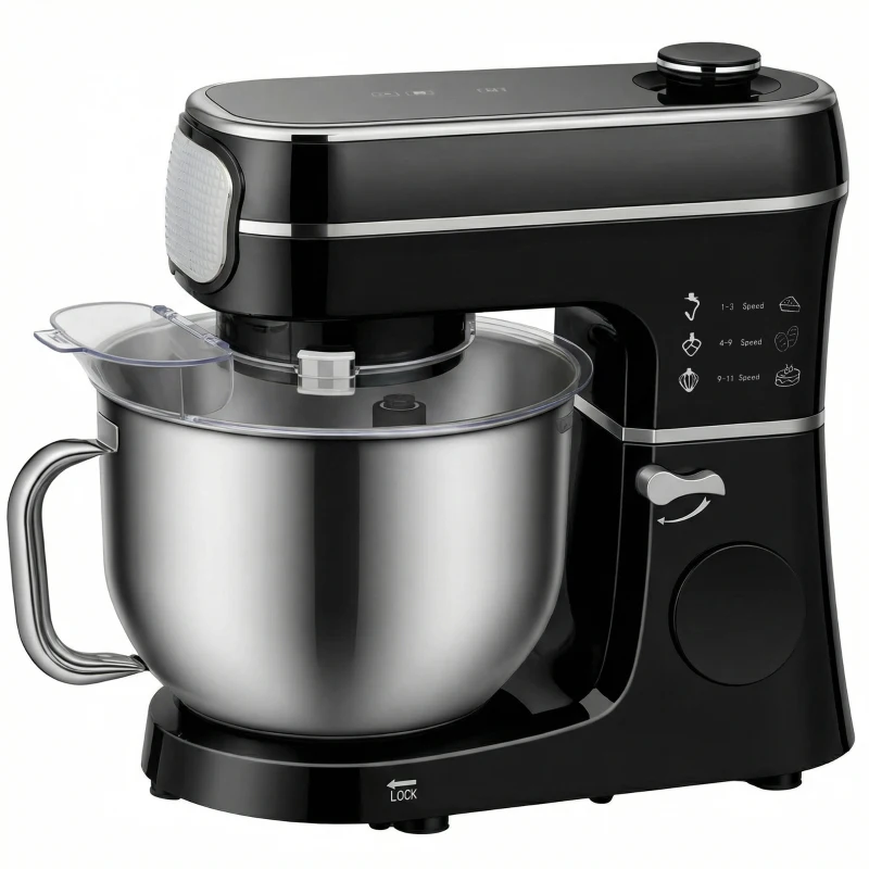 HOMCOM Stand Mixer, 6L 1400W Tilt-Head Food Mixer with 11 Speeds, Pulse & Fermentation Function, LED Display, Black