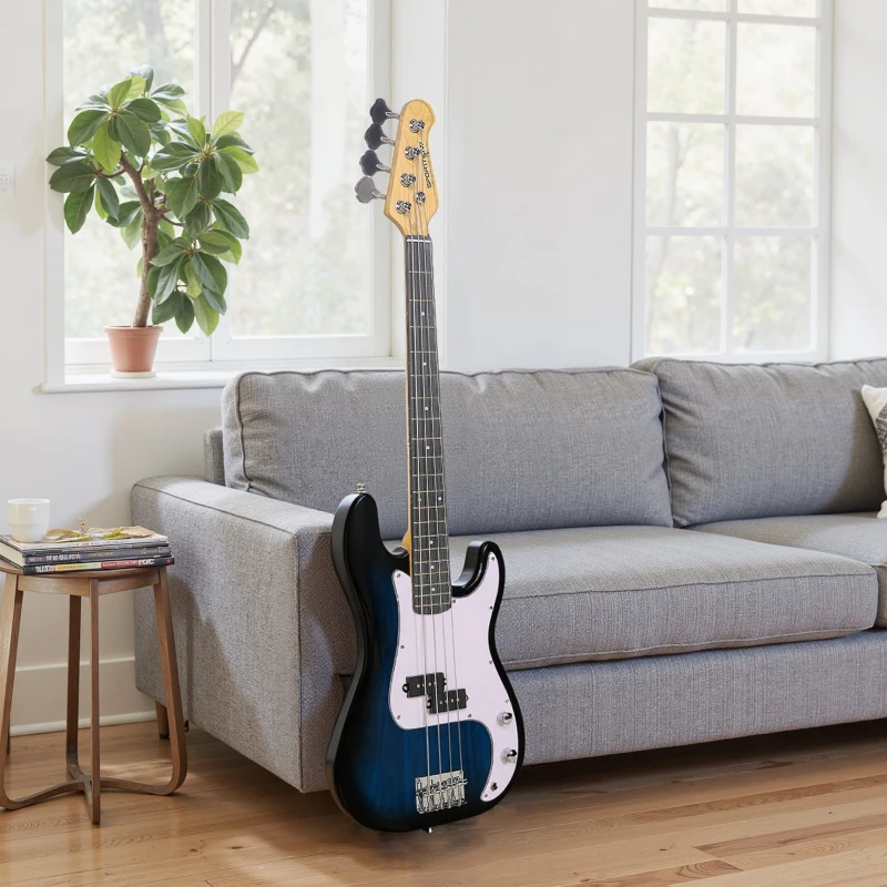 SPORTNOW 4 String Full Size Electric Bass Guitar for Beginners