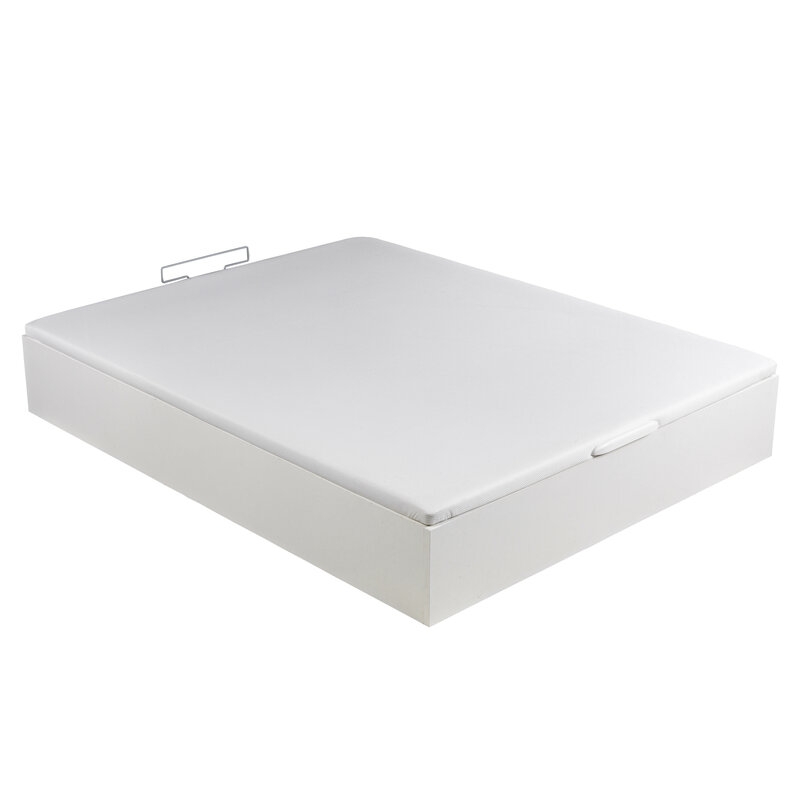 Canapé abatible con gran capacidad de almacenaje y apertura hidráulica – 150x190 cm, blanco