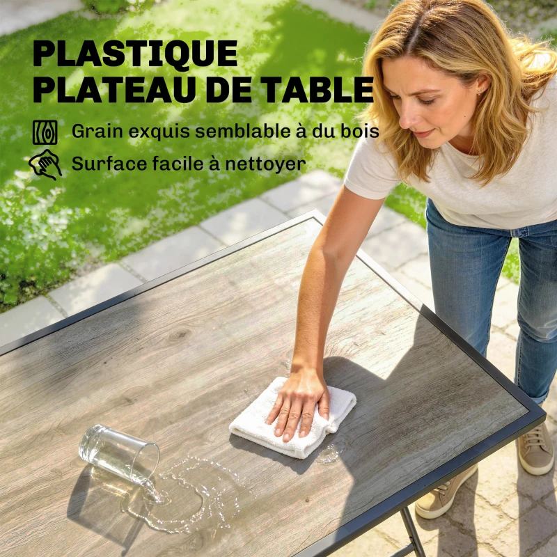 Outsunny Ensemble de Salle à Manger de Jardin 5 Pièces, Table et Chaises Pliantes, Mobilier d'Extérieur