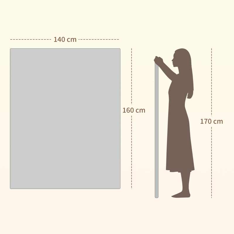 HOMCOM Heated Electric Blanket, Warm Throw Blanket with 5 Heating Levels, 10 Hour Auto-Off Timer, Grey