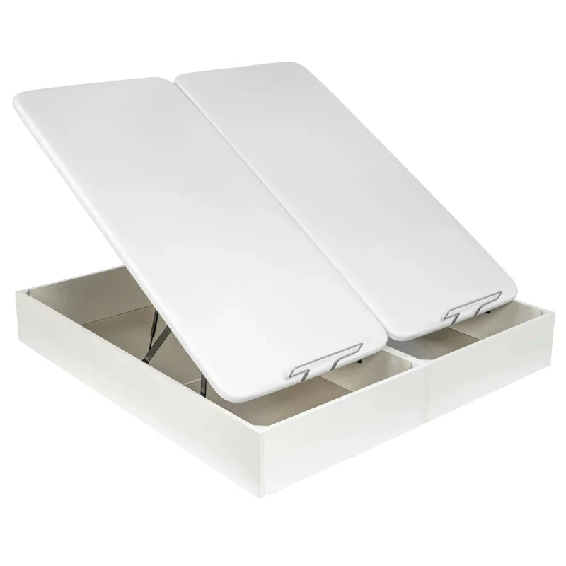 Canapé abatible con gran capacidad de almacenaje y apertura hidráulica – 150x190 cm, blanco