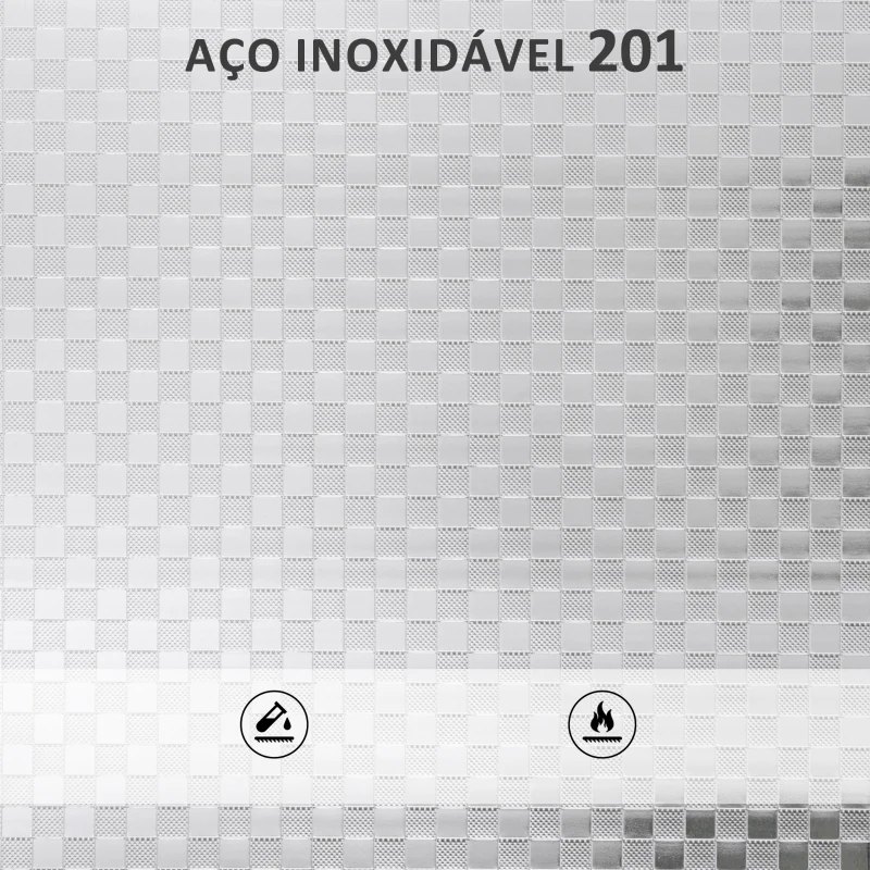 HOMCOM Carrinho Auxiliar com Rodas de Aço Inoxidável de 3 Níveis com Prateleira Ajustável 2 Rodas com Travão 60x35x77 cm Prateado