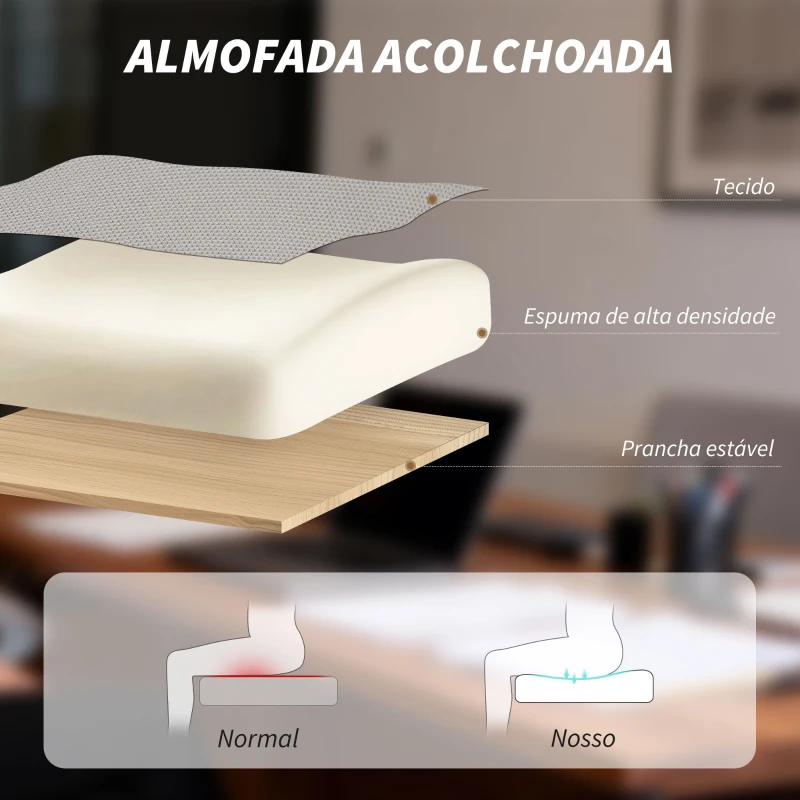 HOMCOM Cadeira de Escritório de Malha Reclinável com Apoio de Cabeça, Suporte Lombar, Apoio para os Pés e Altura Regulável, Cinzento Claro