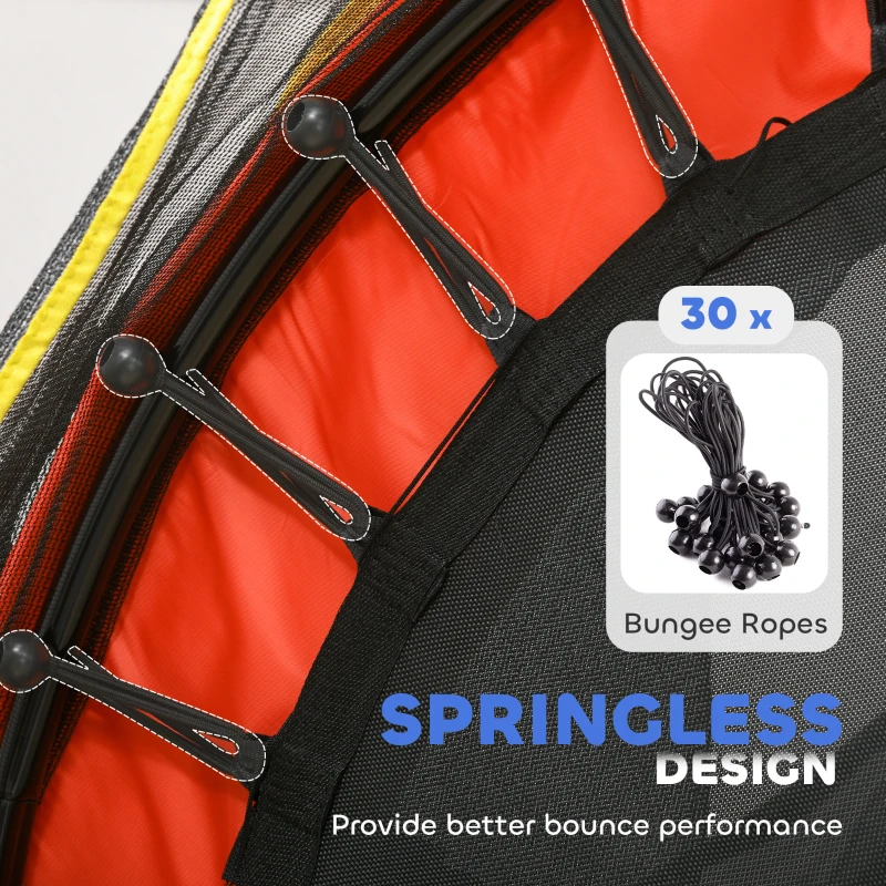 HOMCOM Kids Trampoline, with Safety Net, for Ages 3-10 Years