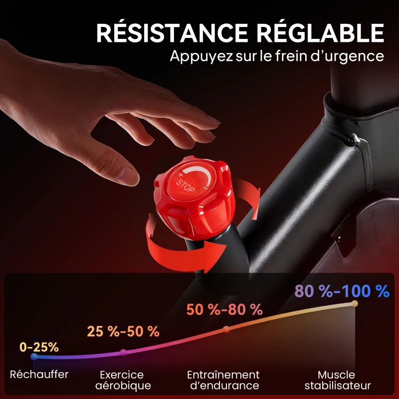 SPORTNOW Vélo d'Appartement, Vélo d'Exercice, Résistance Magnétique Réglable, Écran LCD, Siège Confortable, 108x51x116cm, Blanc