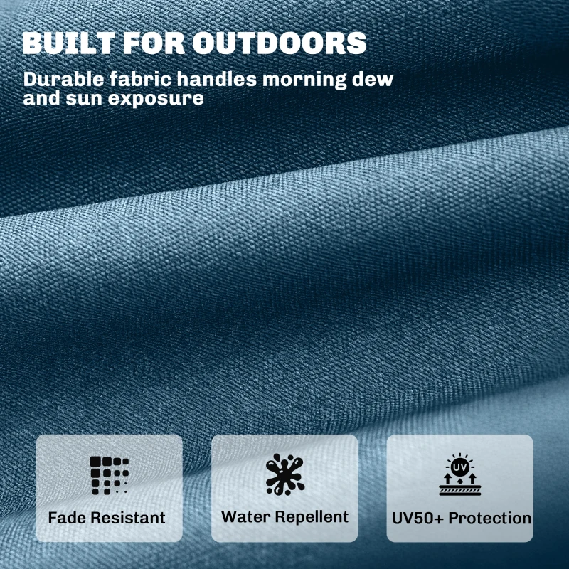 Outsunny Sun Lounger Cushion, Memory Foam Patio Chair Cushion with Ties, Outdoor Seat Pad Fits 190 x 60 cm Lounger, Blue