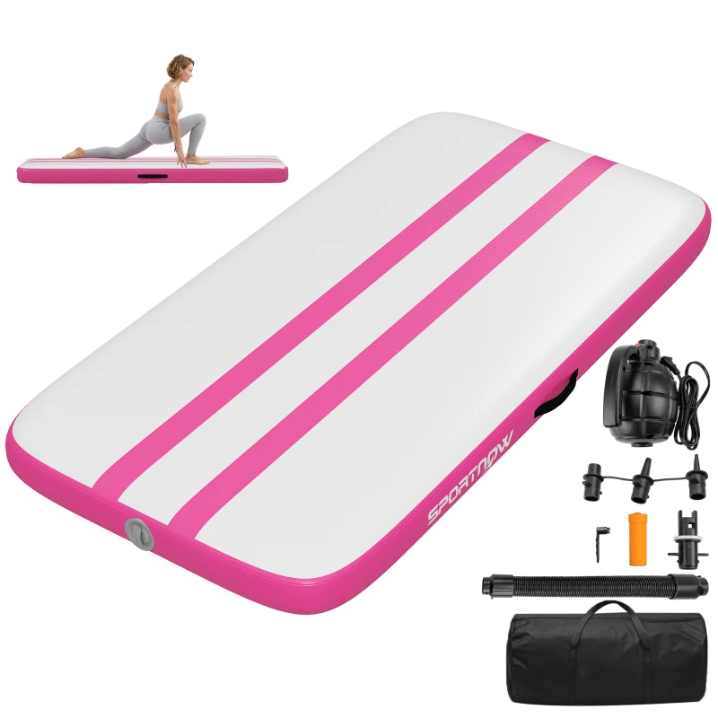 SPORTNOW Aufblasbare Gymnastikmatte 2,05 m mit Elektropumpe und Transporttasche
