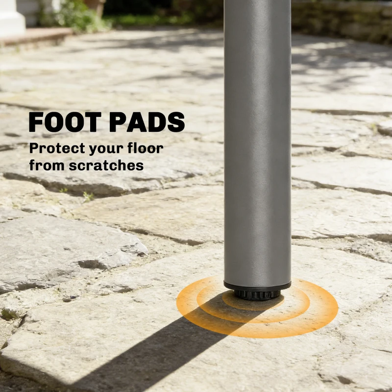 Outsunny Stół ogrodowy 165 x 80 cm dla 6 osób z metalowym blatem, stalowa rama, prostokątny