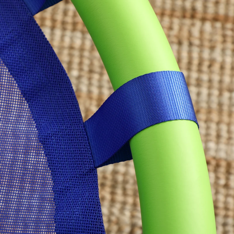 Outsunny Columpio Infantil Nido con Altura Ajustable Columpio Redondo de Árbol para +3 Años Ø100x120-180 cm Azul y Verde