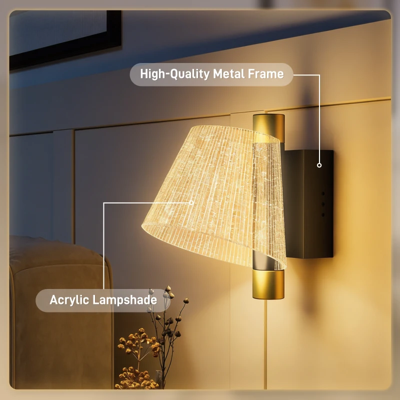 HOMCOM Led Wall Lamp 2 Pack, 5W Modern Indoor Starry Wall Light, Colour Temperature Adjustable 3000K/4000K/6500K, for Bedroom, Living Room, Hallway, Stairs, Black