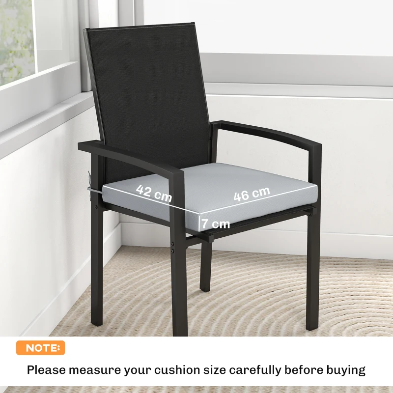 Outsunny Set of 6 Outdoor Seat Cushions with Machine Washable Cover, Water Repellent Seat Cushions Light Grey