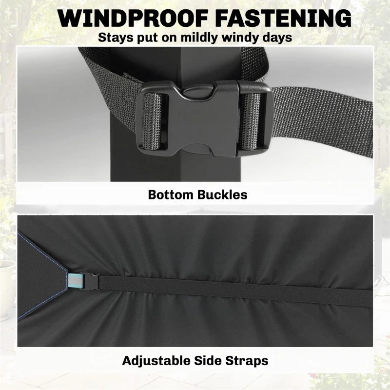 Outsunny Schutzhülle für Gartenmöbel Winterfest Wasserdicht Winddicht Anti-UV Abdeckplane 420D Oxford Gewebe 180x120x74cm Schwarz