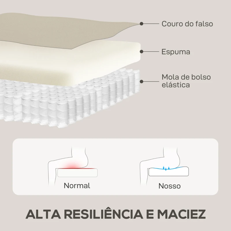 HOMCOM Poltrona Relax Reclinável Manual Giratória Função Baloiço Estofada em PU Reclinável até 135º 97x94x98 cm Creme