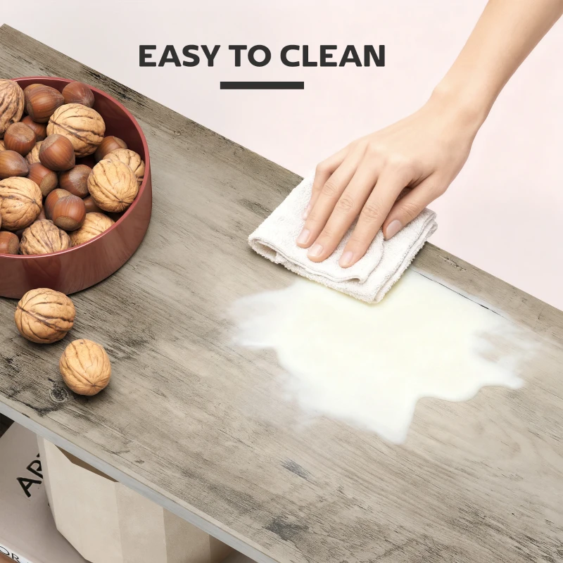 HOMCOM Side Table, Narrow End Table with Storage Shelves, S-Shaped, 3-Tier, 50W x 19.5D x 58H cm, Grey