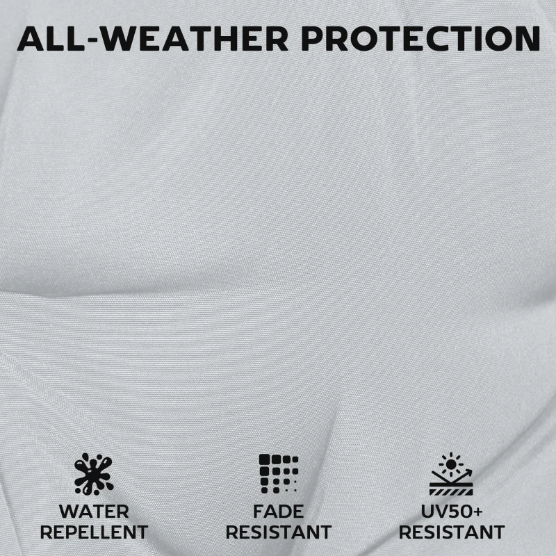 Outsunny Set of 6 Outdoor Seat Cushions with Machine Washable Cover, Water Repellent Seat Cushions Light Grey