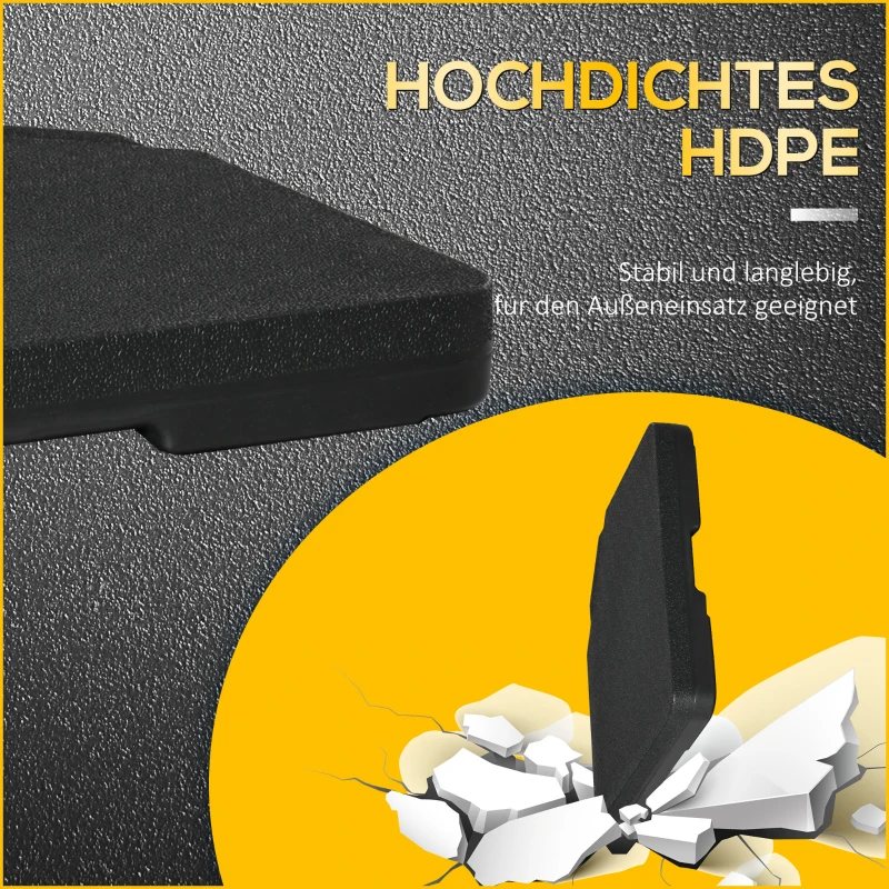 Outsunny Sonnenschirmständer 4-teilig Schirmgewicht, Schirmständer für Ampelschirm Sand/Wasser bis 60/70 kg