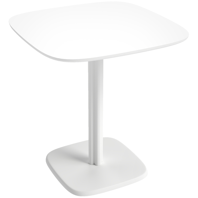HOMCOM Table à manger pour 4 personne table de cuisine carrée style moderne avec plateau aspect bois, 70 x 70 cm, blanc